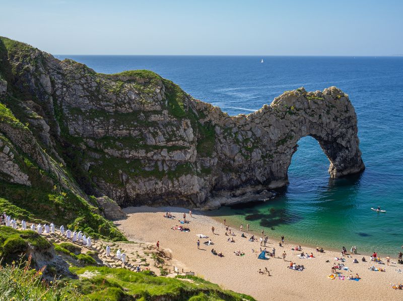 Durdle Door with Religious Procession